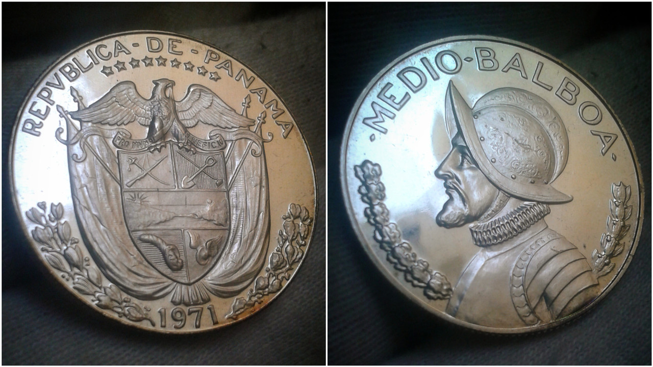 Medio Balboa de 1971. República de Panamá. Polish-20201212-085629474