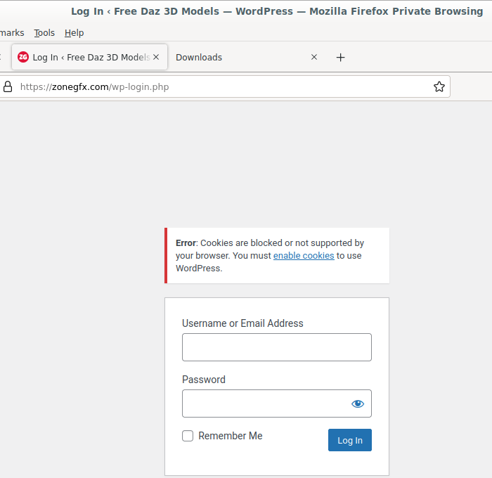 Wordpress says cookies are blocked