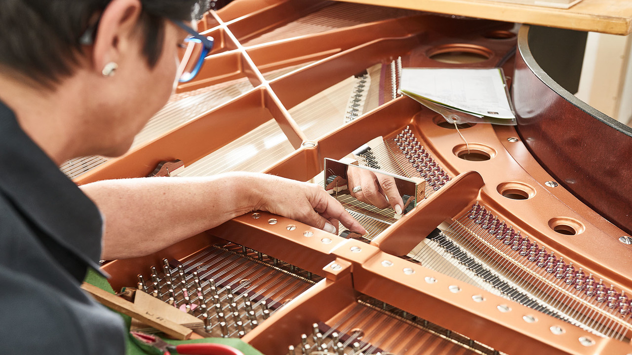 Detalhe do Capo d'Astro remov�vel, caracter�stica exclusiva dos pianos B�sendorfer