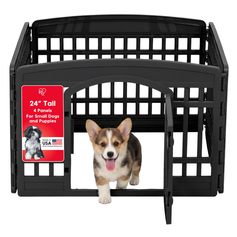 IRIS USA 24-Inch 4-Panel Dog Playpen with Door