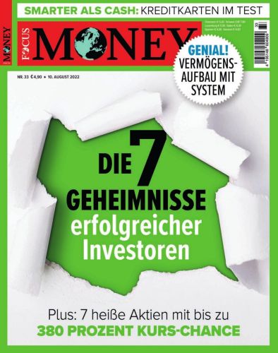 Cover: Focus Money Finanzmagazin No 33 vom 10  August 2022