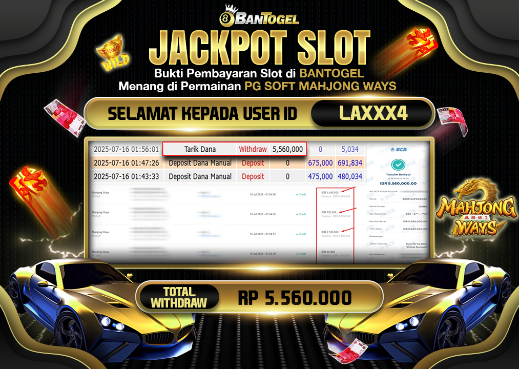 BUKTI JACKPOT LUNAS BANTOGEL