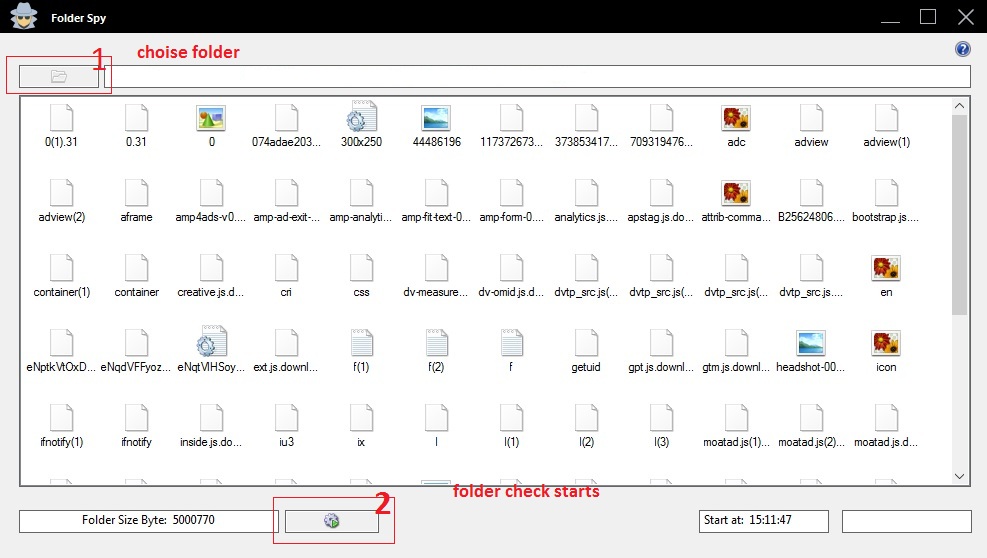 Folder Spy Example Screen