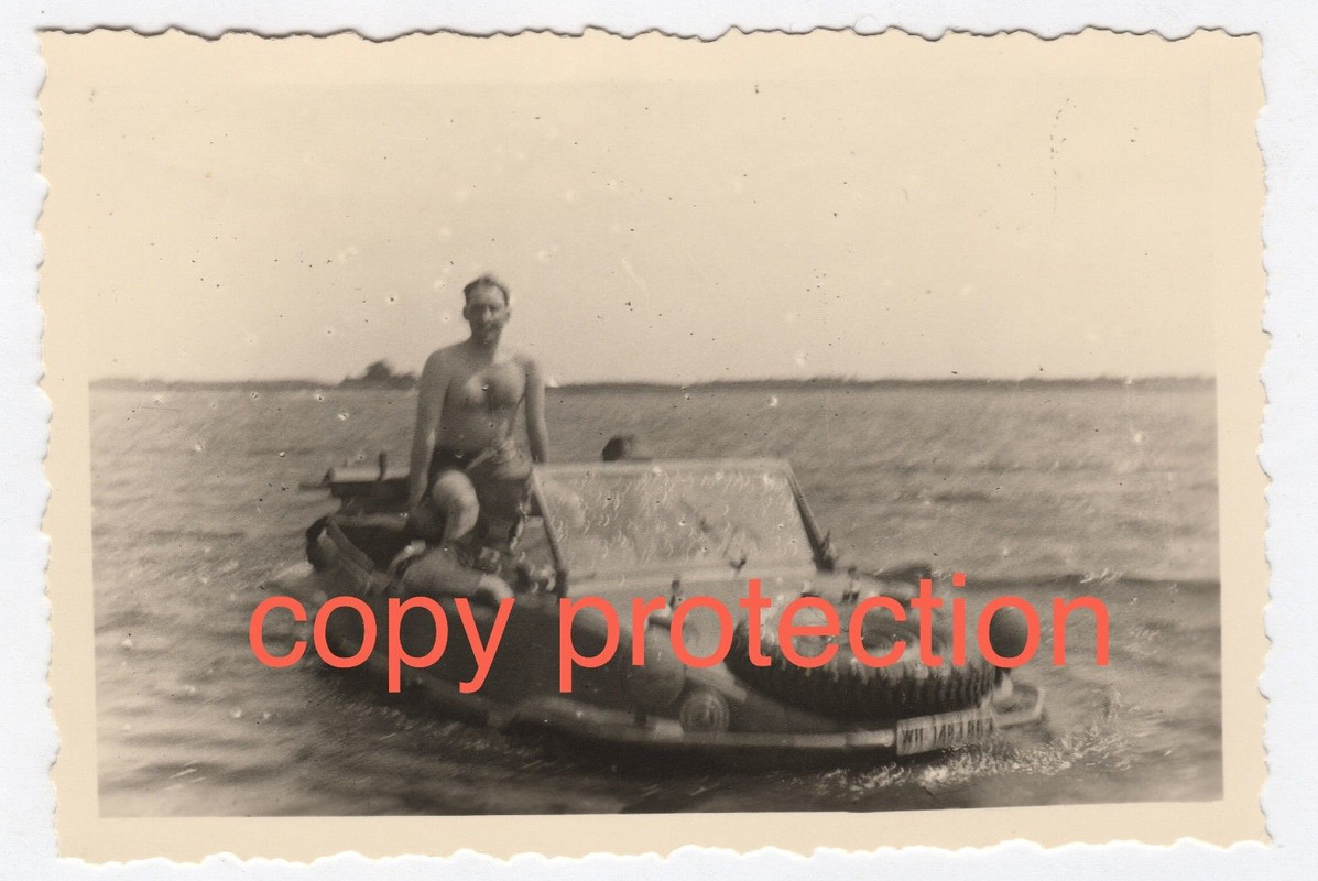 Orig. Fotos VW 166 SCHWIMMWAGEN 1943 Dänemark Vejle Fjord1