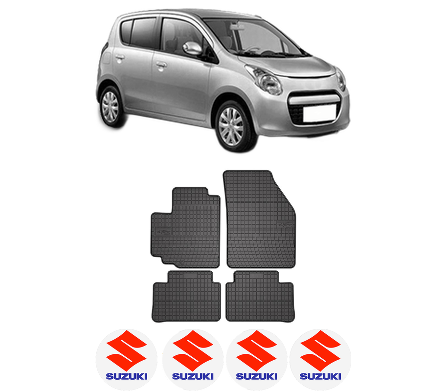 Set covorase presuri SUZUKI ALTO VII (GF, HA25_, HA35_) din 2009, auto, din cauciuc thermoplastic, 4 Stickere auto cu SUZUKI