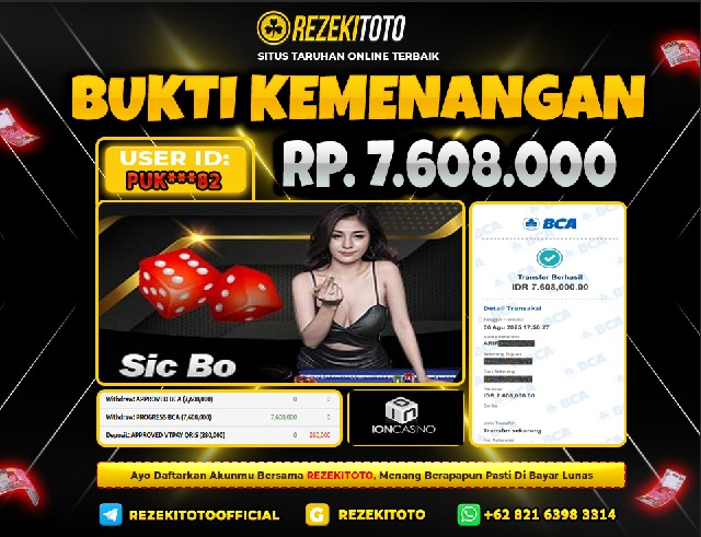 BUKTI KEMENANGAN 6 AGUSTUS 2025  SIC BO 7 JUTA 