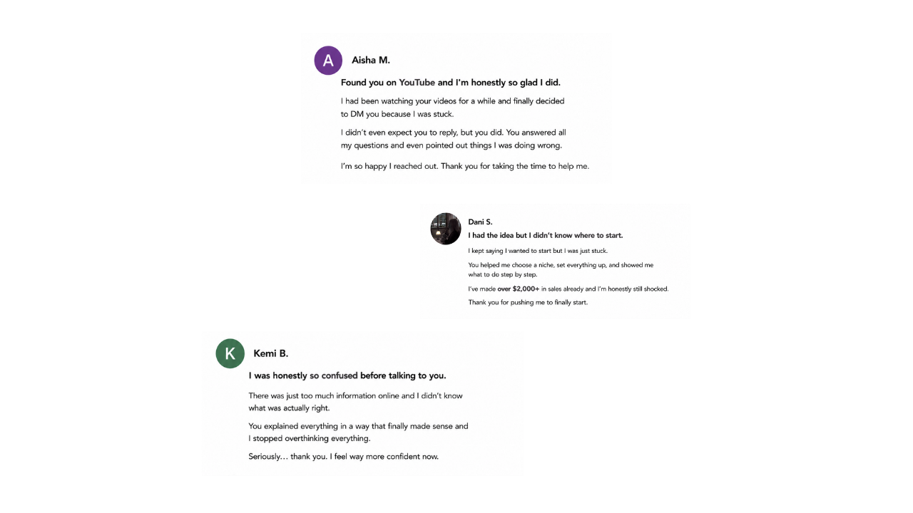 Student testimonial