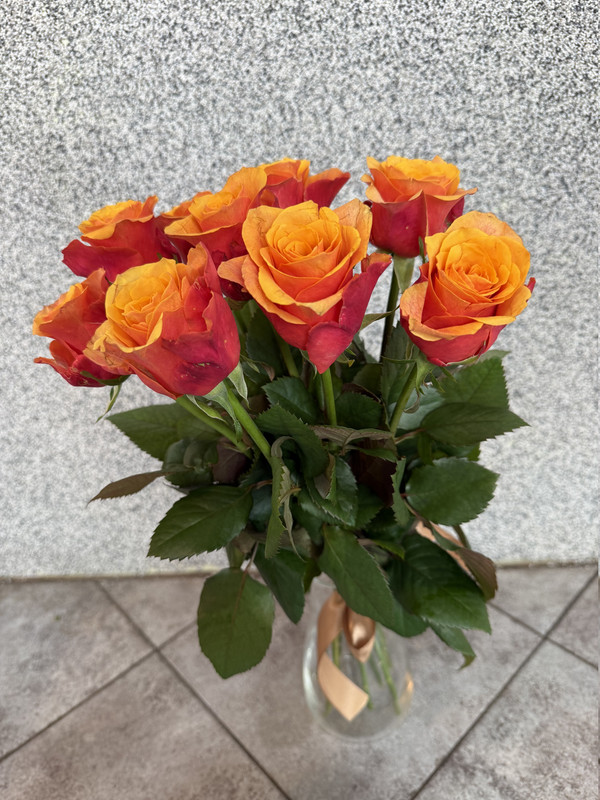 Bukiet z 5 pomarańczowych róż 