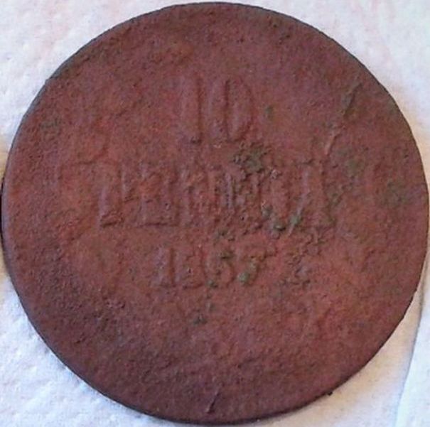 10 penniä 1857