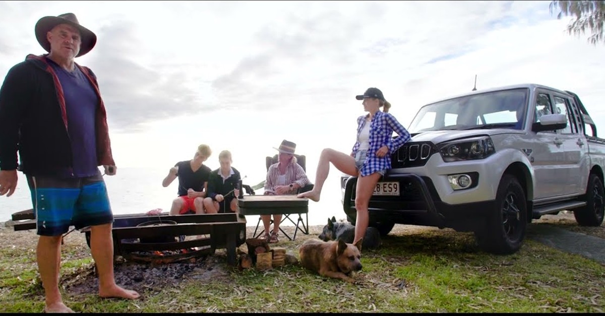 Matthew with his family and his Mahindra Pikup