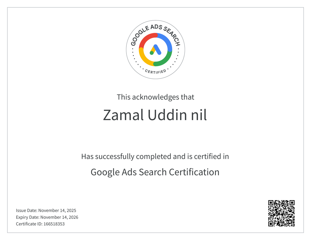 Google Search Ads Certification