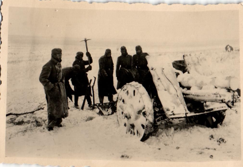 Deutsche Artilleriestelllung, Rußland Winter1941