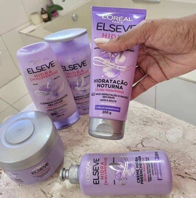 Elséve Hidra Hialurônico Kit – Shampoo + Condicionador + Creme de Pentear + Máscara + Creme Noturno – Elseve