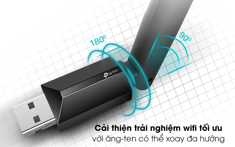 Chi tiết ăng ten xoay đa hướng TP-Link Archer T2U Plus
