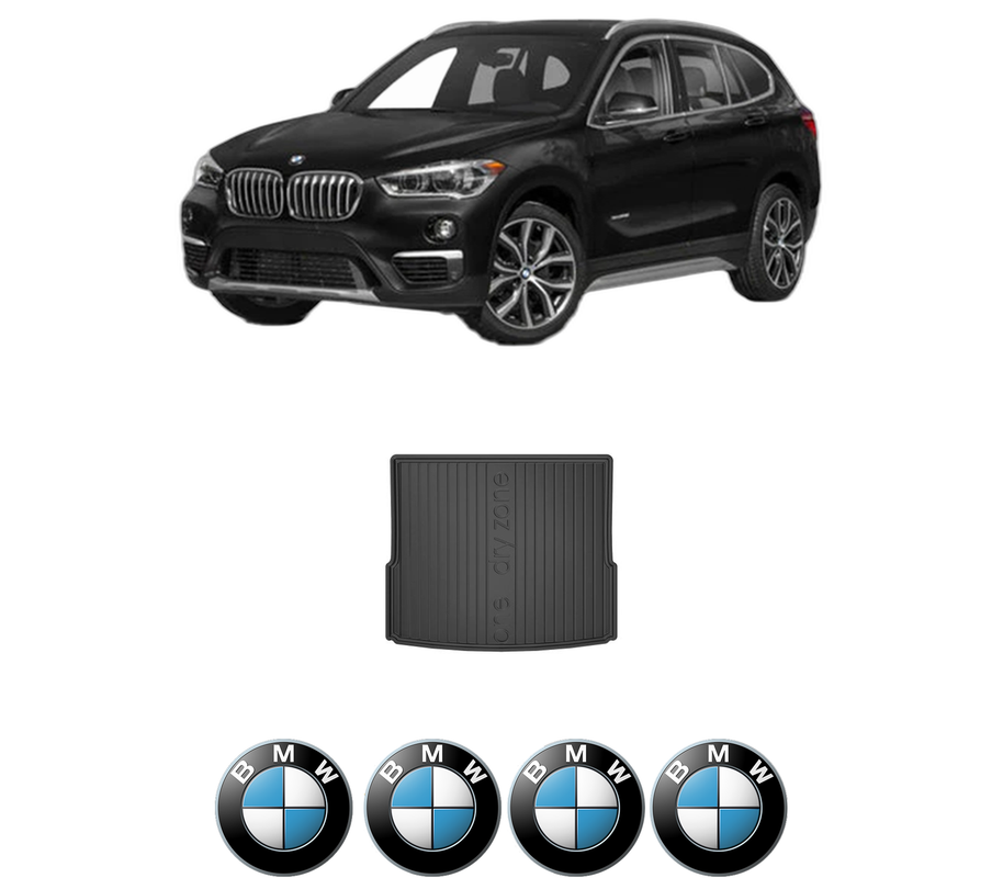 Tavita Portbagaj BMW Seria X1 (F48) din 2014-2022, Protectie Portbagaj Auto, 4x Stickere auto cu BMW