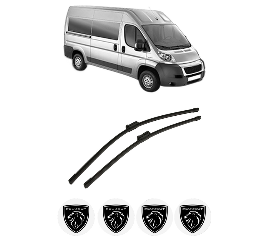 Set stergatoare auto PEUGEOT BOXER Bus din 2006-2023, pentru parbriz auto, 2 bucati, Bosch Aerotwin, din cauciuc siliconat rezistent, 4 Stickere Auto PEUGEOT
