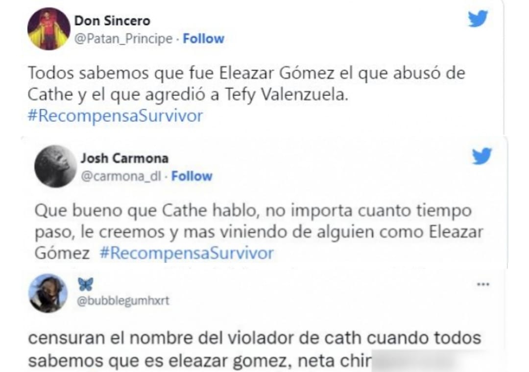 Participante de Survivor México denuncia abuso ¿de Eleazar Gómez?