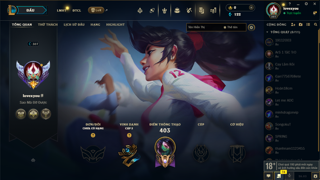 Acc LMHT # - Không Khung