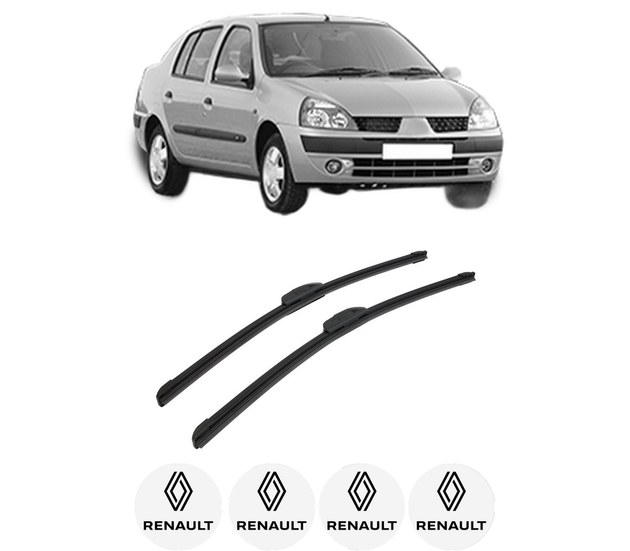 Set stergatoare auto RENAULT THALIA I (LB_) din 1998-2009, pentru parbriz auto, 2 bucati, Bosch Aerotwin Retrofit, din cauciuc siliconat rezistent, 4 Stickere Auto RENAULT