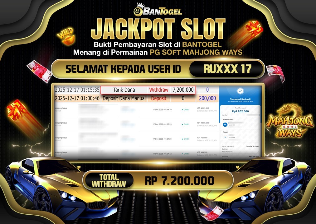 BUKTI JACKPOT LUNAS BANTOGEL