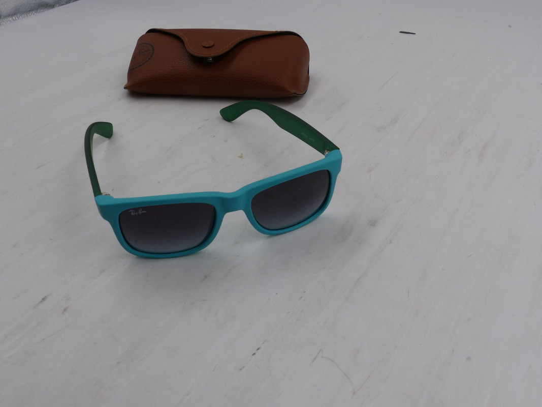 RAYBANS RB4165 BLUE AND GREEN GLASSES