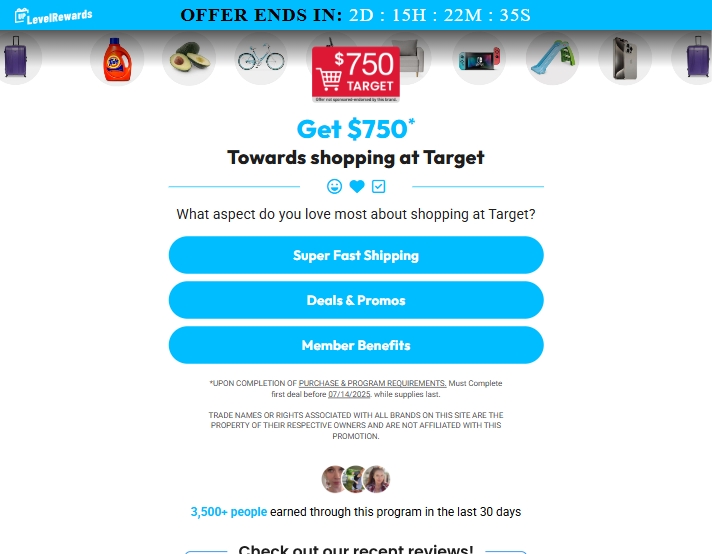 Rewards US featured reward offer