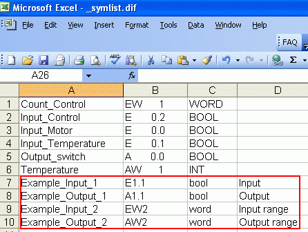 Import and export the Symbol Table for editing in Excel Import and export the Symbol Table for editing in Excel