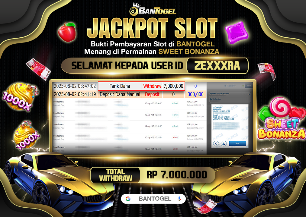 BUKTI JACKPOT LUNAS BANTOGEL