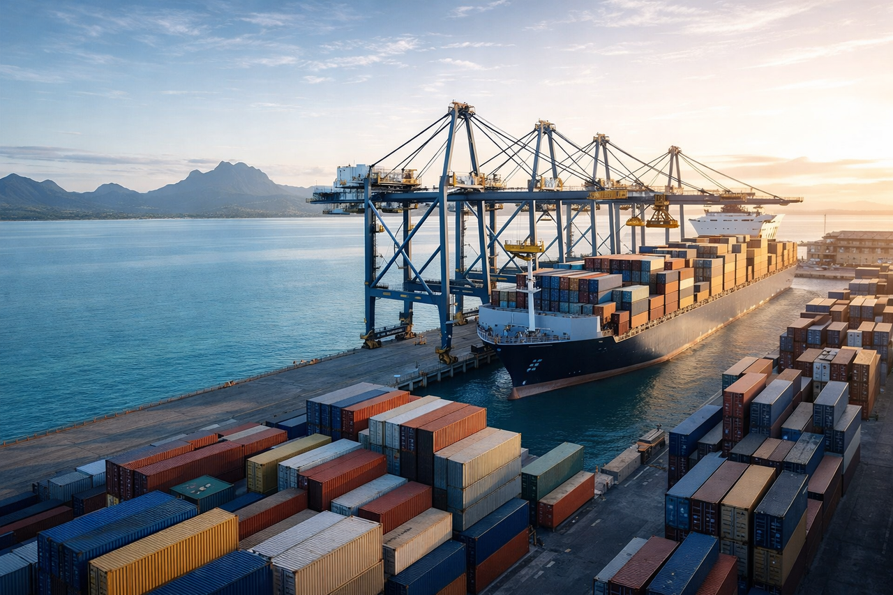 Container port and trade infrastructure