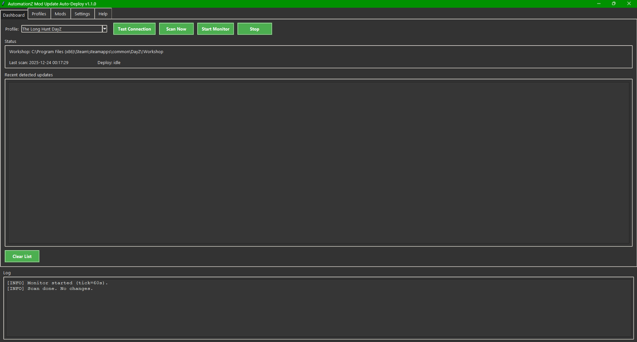 Automation Z Mod Update Auto Deploy Dashboard