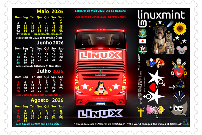 Busscar DD Panoramico NB1 Traseira Calendarios MJJA 2026 Selo Horiz Extra Promo Gimp Linux 000000