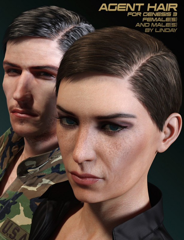 Agent Hair for Genesis 3 Female(s) and Male(s) Agent Hair for Genesis 3 Female(s) and Male(s)