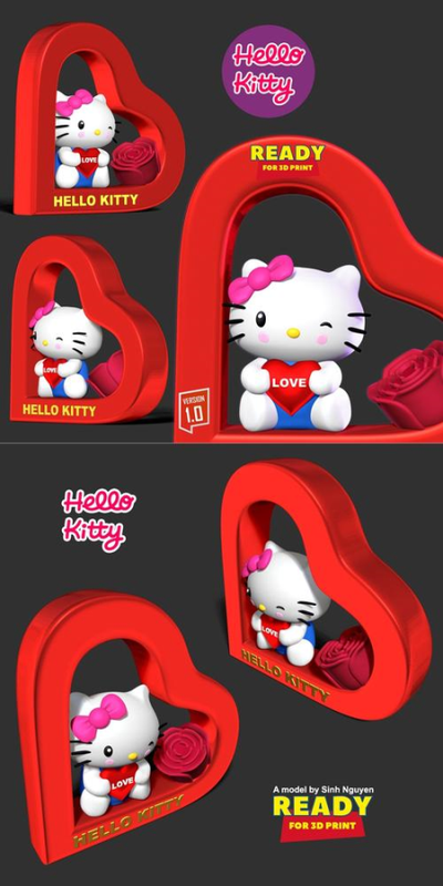 Hello Kitty – Valentine – 3D Print Model