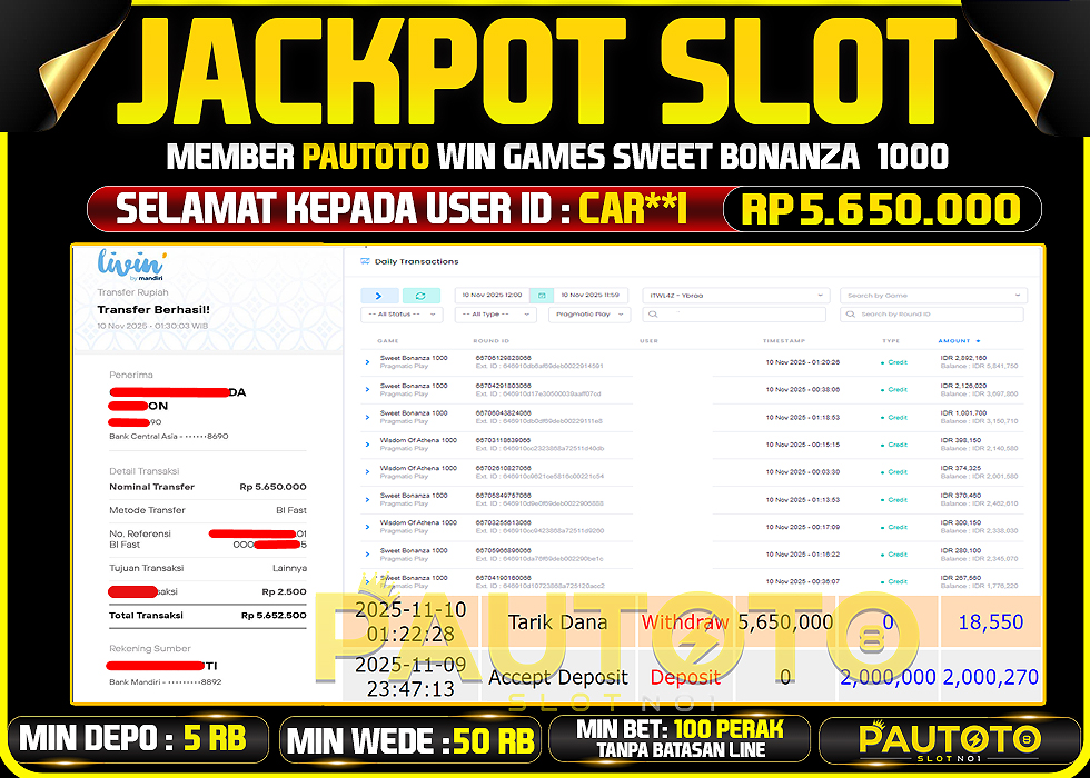 BUKTI JACKPOT LUNAS PAUTOTO