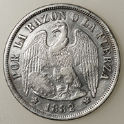 1 peso Chile 1882 (peso cóndor) PAS5680