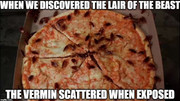 Pizza vermin scattered