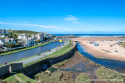 Canal and Summerleaze Beach from the Castle, Bude, Cornwall.