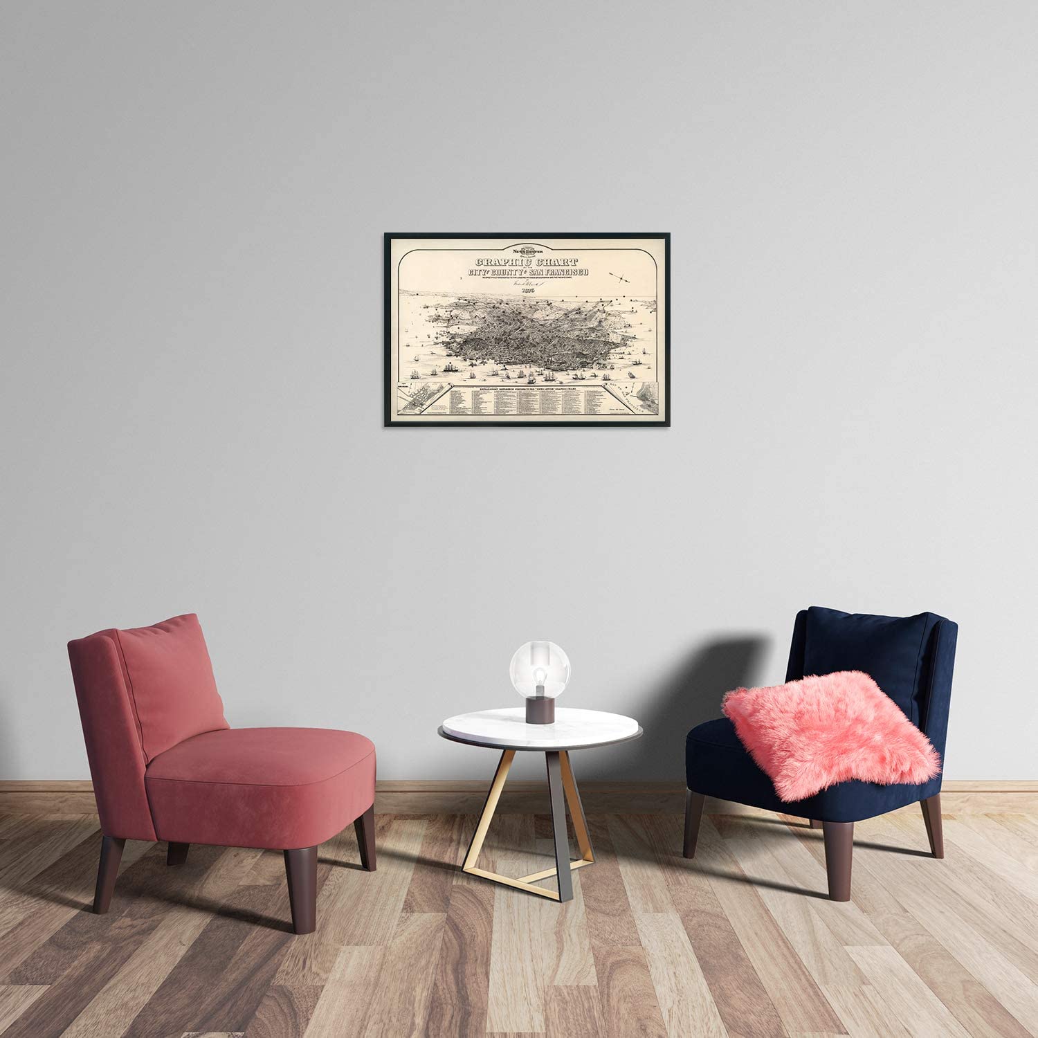1875 Graphic Chart of San Francisco Map Print - San Francisco Wall Art Poster - Picture 16 of 24