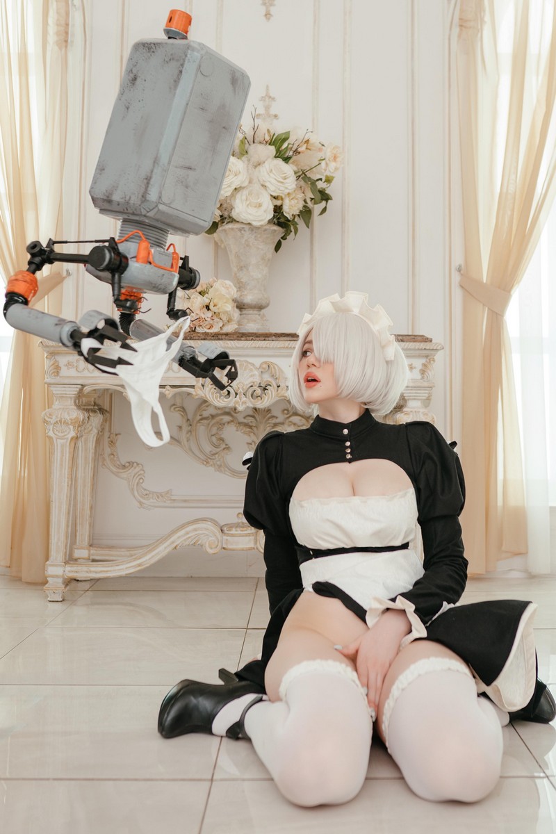Alina Becker 2B 女仆 Cosplay 尼尔机械纪元写真图集【30P-15.4M】插图9