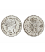 2 REALES 1862 ISABEL II MADRID Canvas