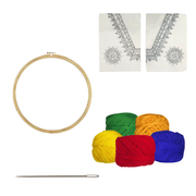 Penkraft Kantha Art on Yoke DIY Kit | Complete DIY Craft Kit for Beginners & Hobby Artists