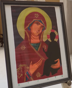 zelskys gift to bergoglio, the madonna with black Jesus