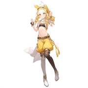 {1girl}, yellow eyes, long hair, split ponytail, ringlets, flat chest, forehead, s-980958121