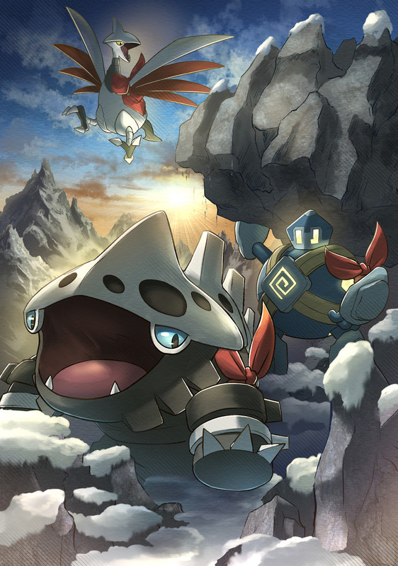 skarmory-lairon-and-golett-pokemon-and-1