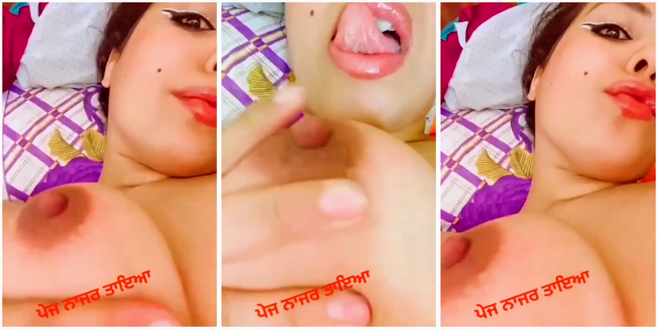 Beautiful Gf Showing her boobs and rubbing hard exclusive viral video
