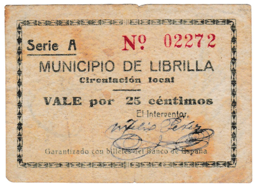 25 Céntimos Librilla, 1937 (Murcia) Librilla-25-verde-claro
