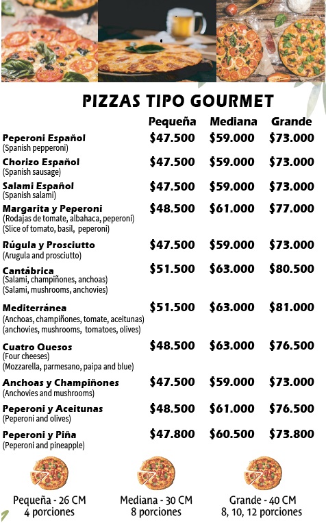 Puedes escoger dos sabores diferentes de pizza, se cobrará aquella de mayor valor.
