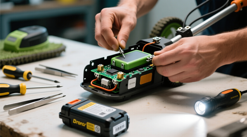 Замена аккумулятора в беспроводном триммере