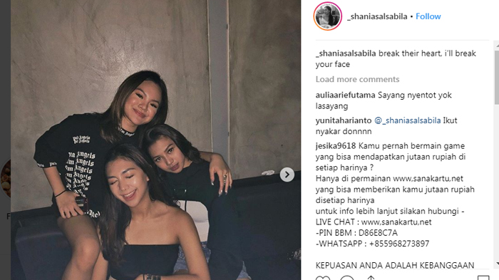 Instagram salah satu anak Faisal Harris