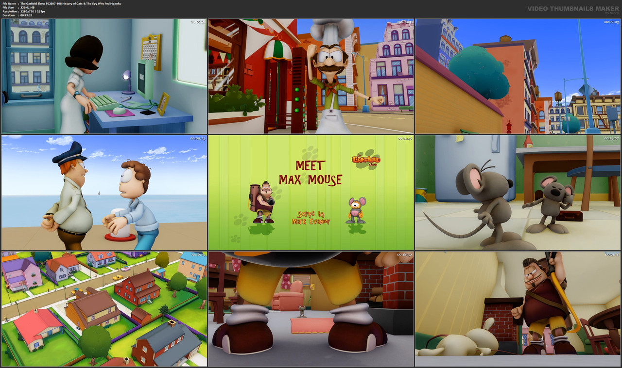 The Garfield Show S02E07-E08 History of Cats & The Spy Who Fed Me.mkv